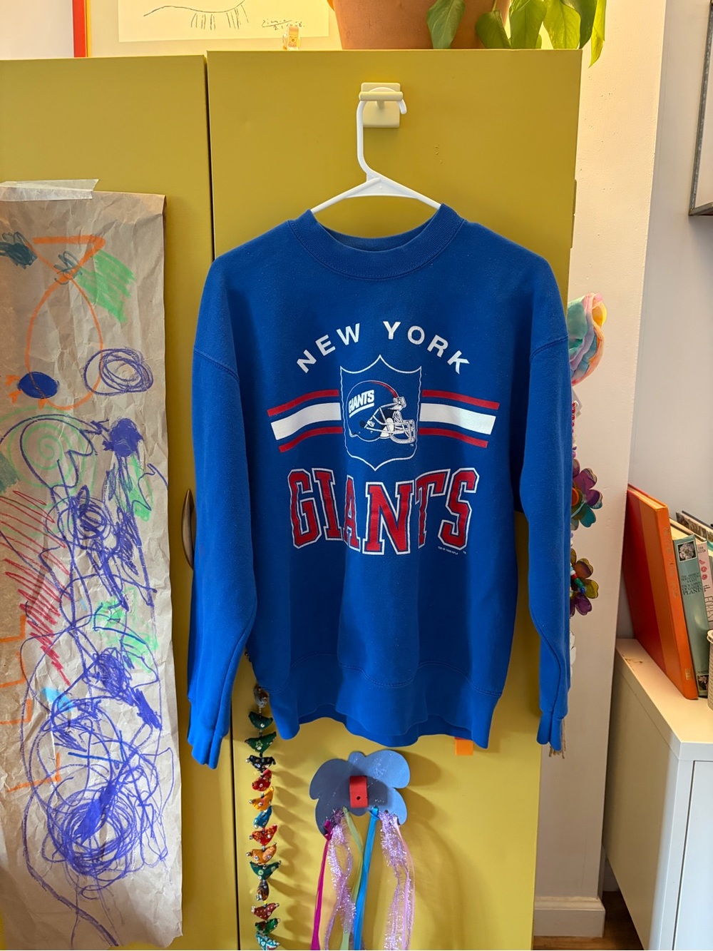 Vintage 1990 New York Giants Blue Crewneck Sweatshirt